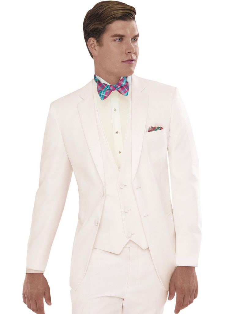 Jean Yves Ivory Tuxedo – Satin Notch Lapels – Majestic Tuxedos